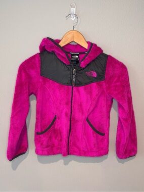 The North Face Hot Pink Hooded Fleece with Black Woven Tag Little Girls Size XS